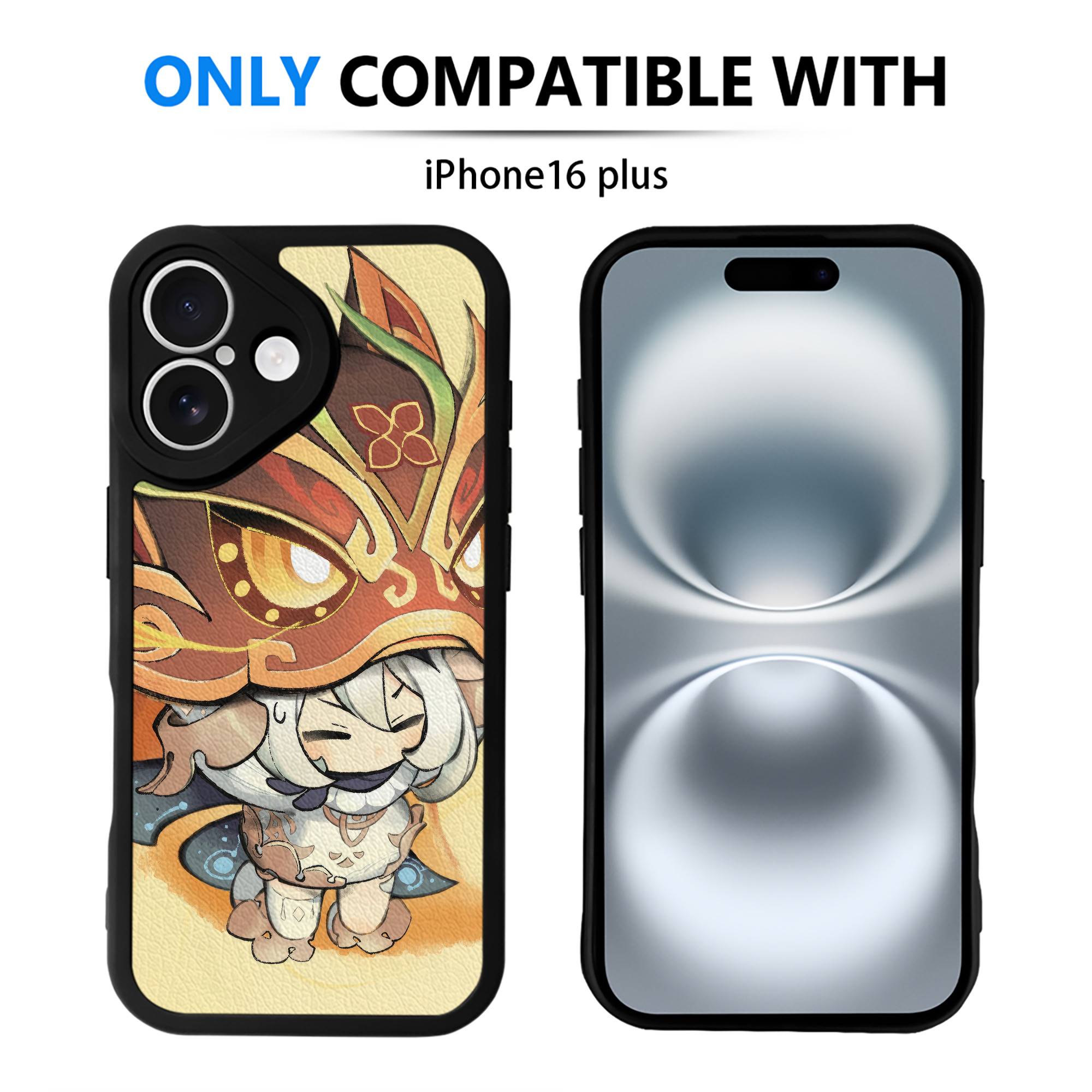 げんし神 genshin 【iPhone 16シリーズ対応】シリコンスマホケース（レザー調） 材質：シリコン